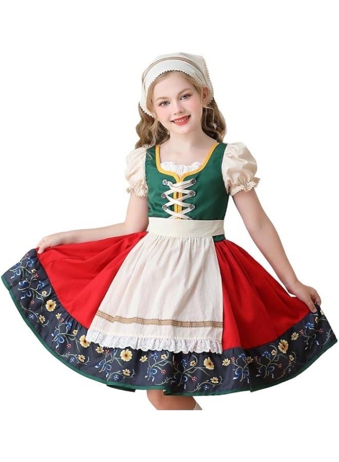 Sparklepals Bavaria Children's Clothing European Pastoral Girls Farm Germany Munich Oktoberfest Dirndl Dress Halloween Costume for Girls - Image 3